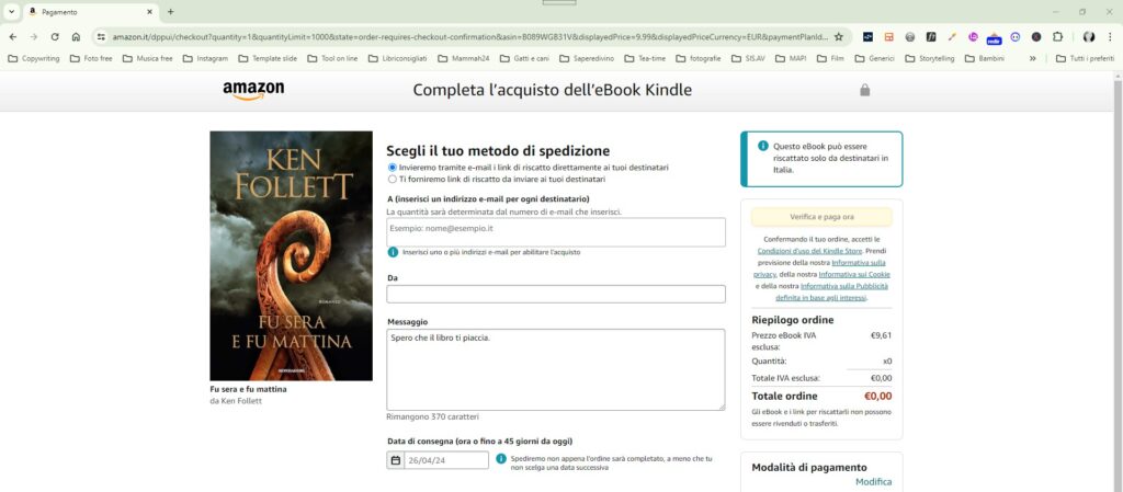 Regala ebook Amazon - Completa acquisto - Libri Consigliati